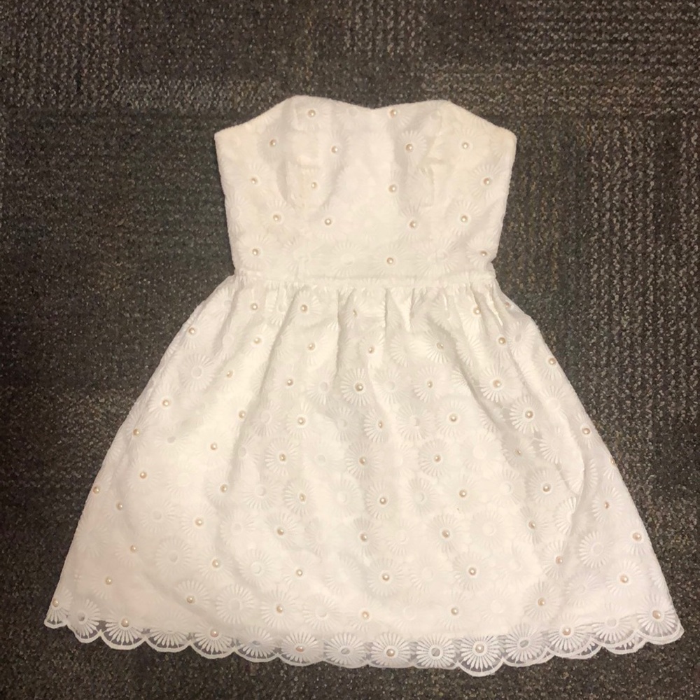 White pearled Lilly Pulitzer dress 00